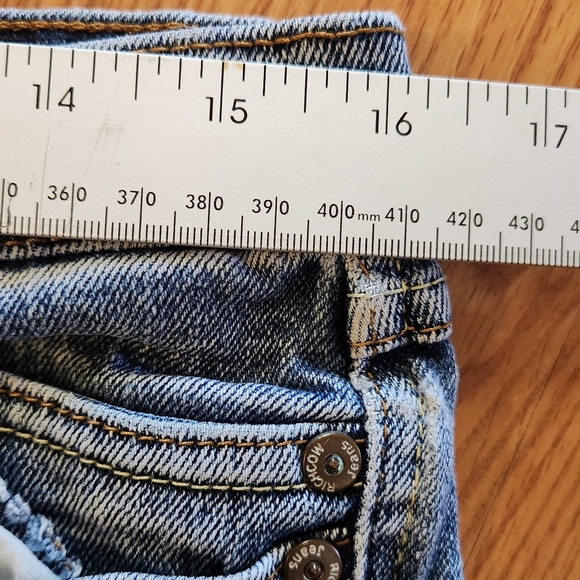 "RICH COW JEANS" Junior's Size 11 Faded Denim Boot Cut  Blue Jeans - Picture 11 of 13